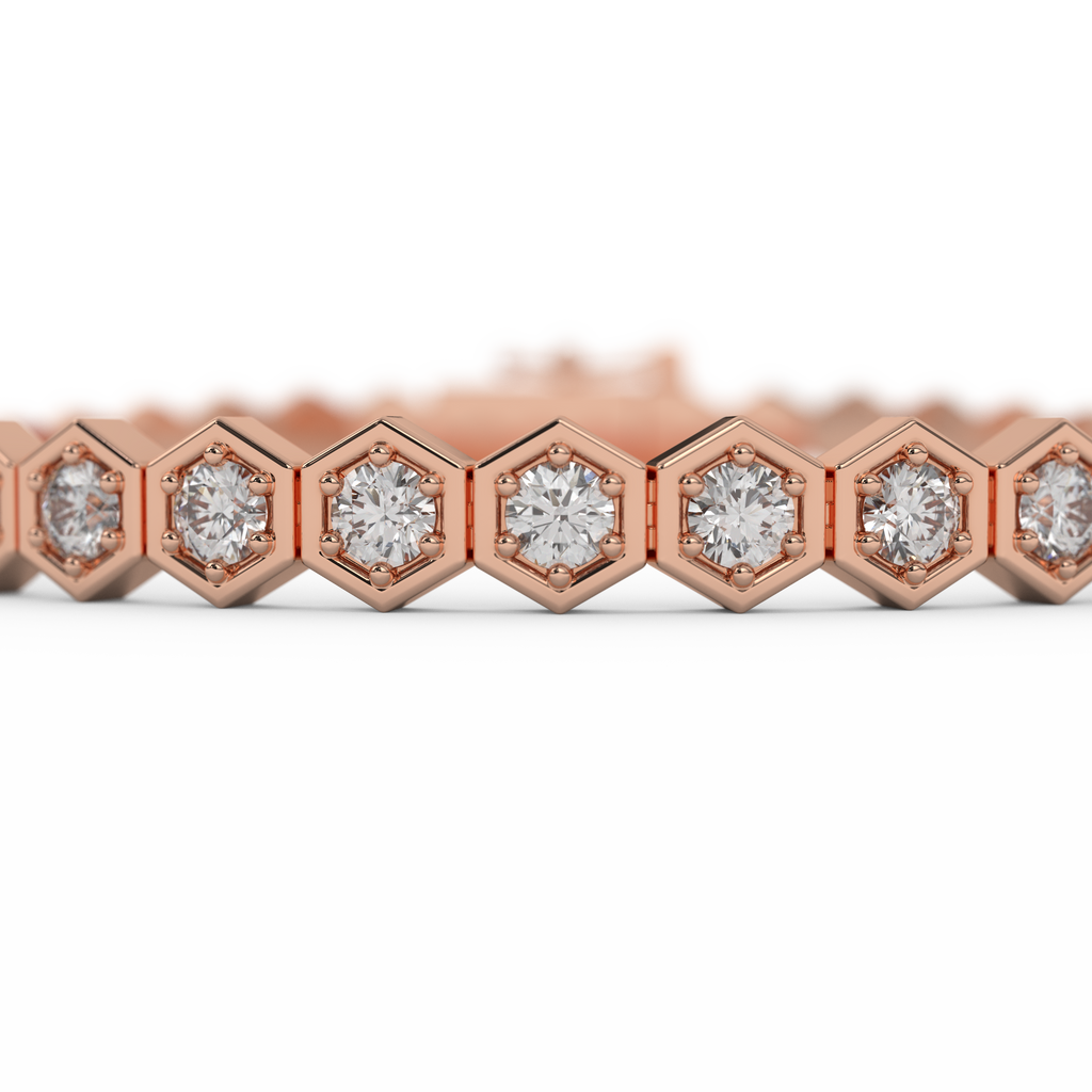 3 carat Hex diamond Bracelet