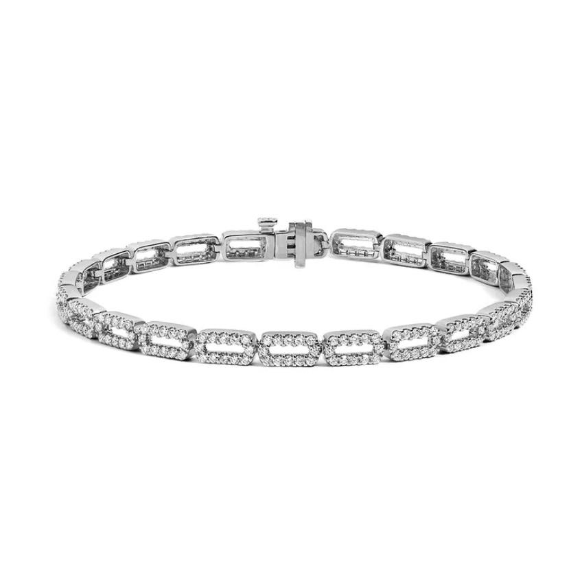 Rectangular Link Diamond Bracelet