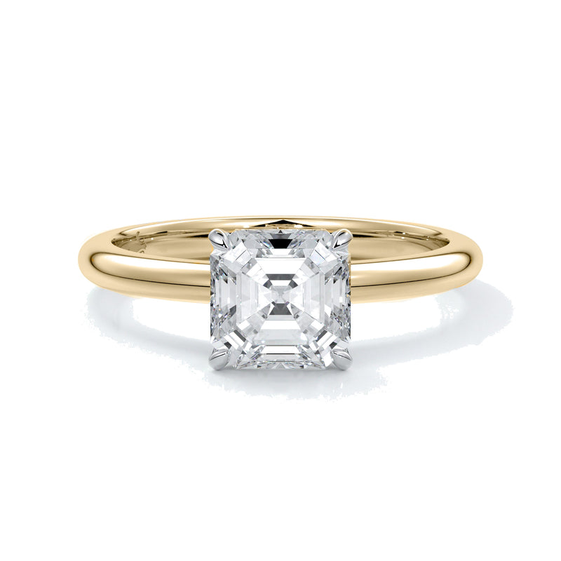 Dorothy engagement ring — Asscher cut lab diamond in 18ct yellow gold