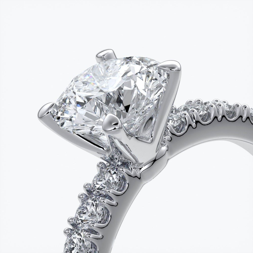 Ada Engagement ring round diamond 4 claw diamond band 18ct white gold