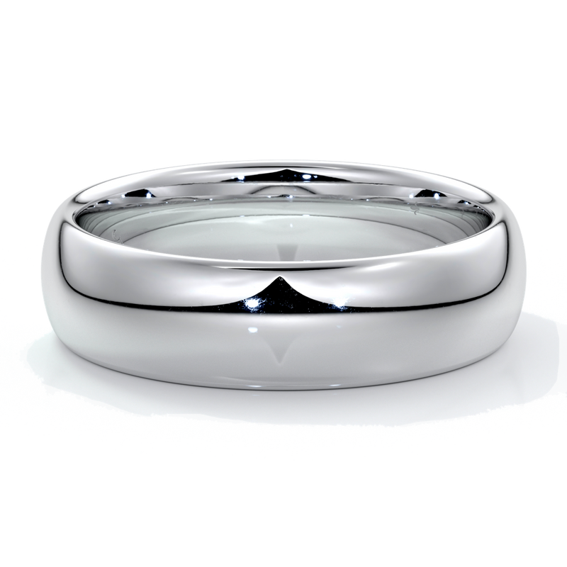Jack Wedding ring 6mm comfort round mens band 18ct white gold
