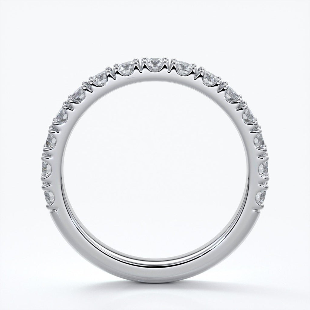 Laura Wedding ring brilliant cut scalloped 2mm 18ct white gold