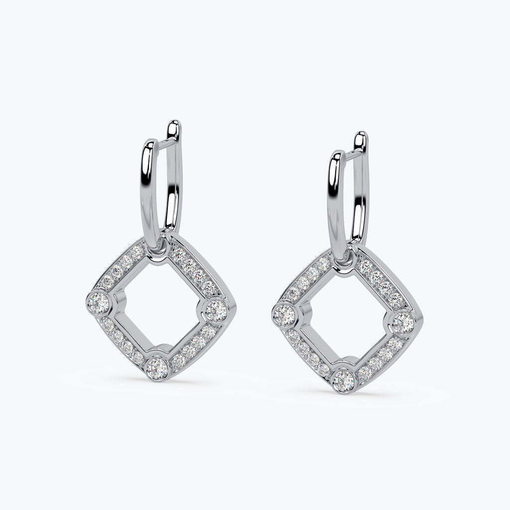 Frame diamond earrings
