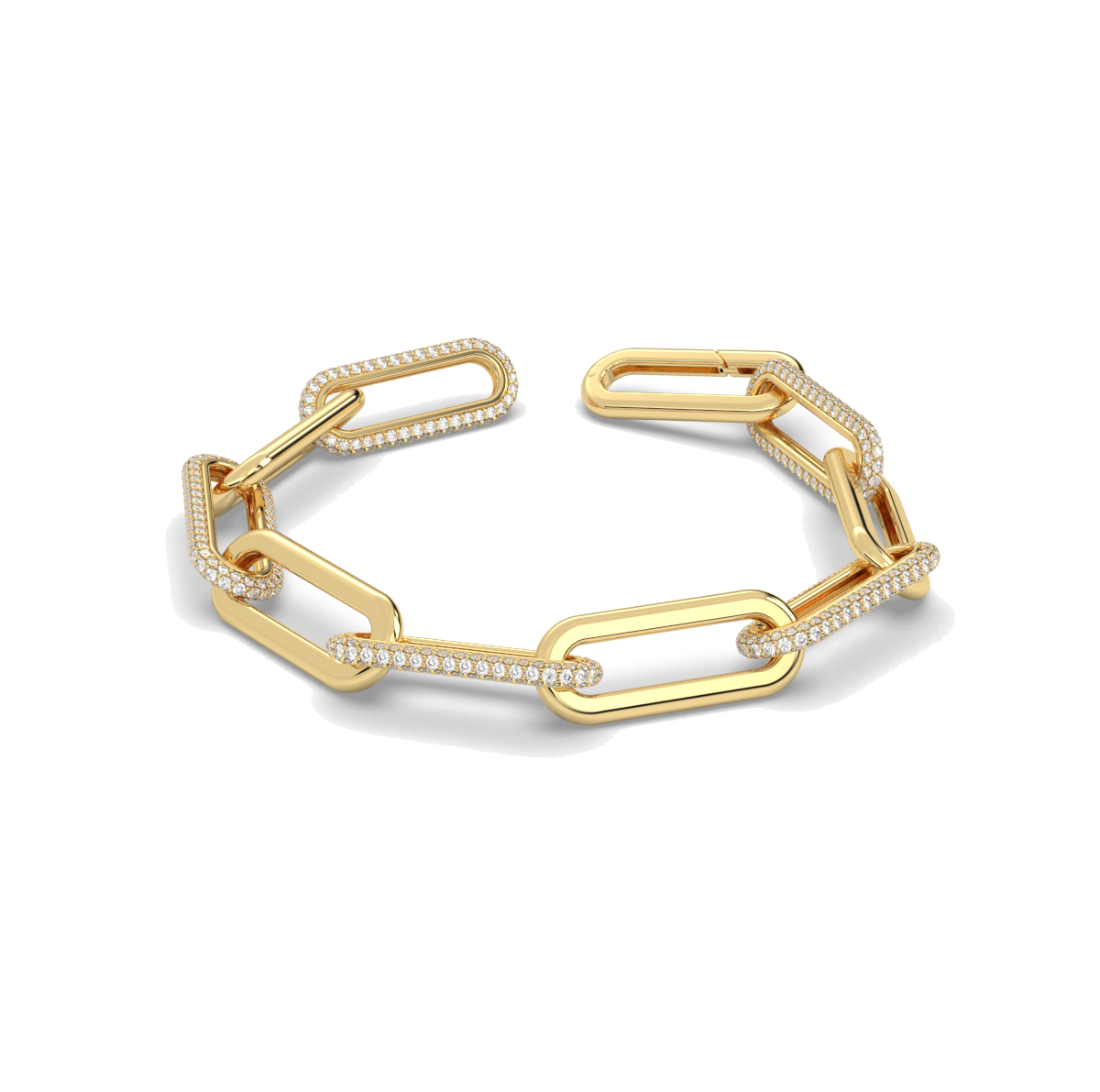Paper Clip Diamond Bracelet