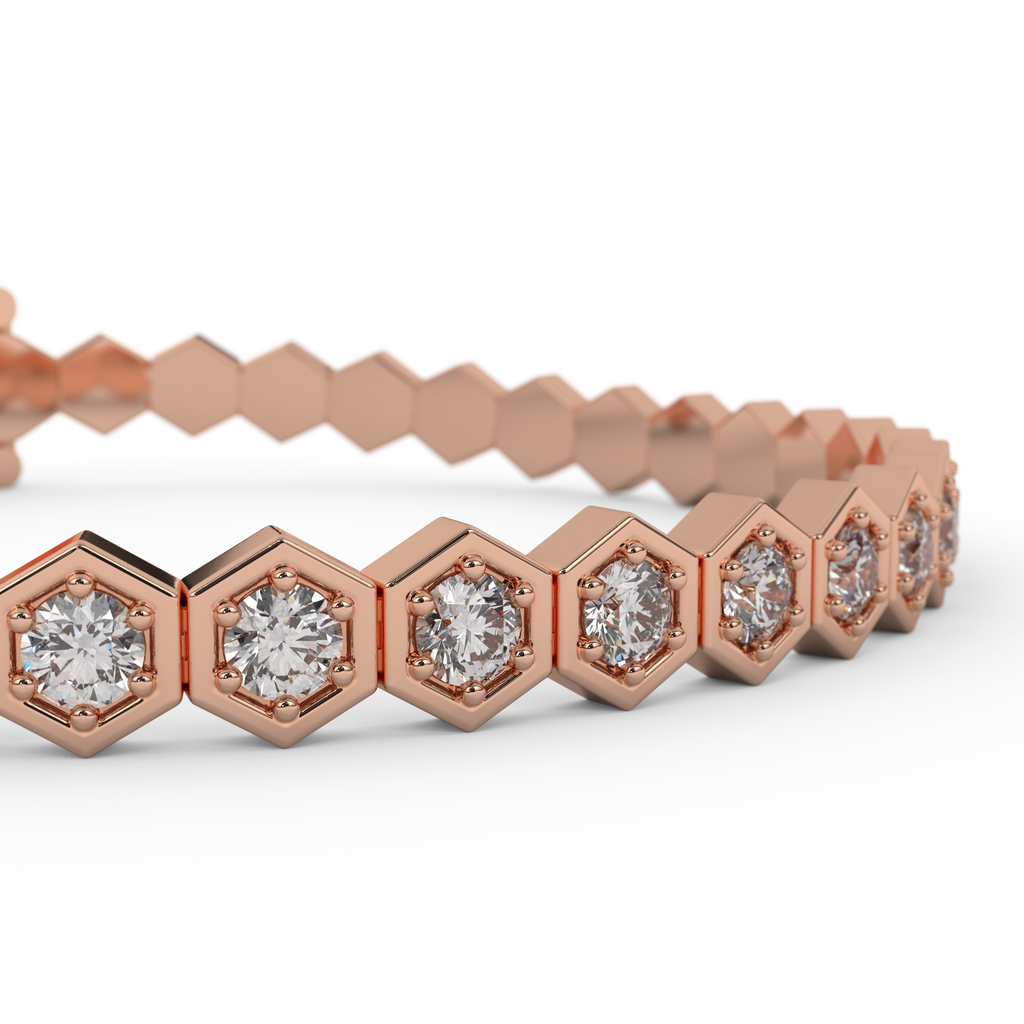 3 carat Hex diamond Bracelet