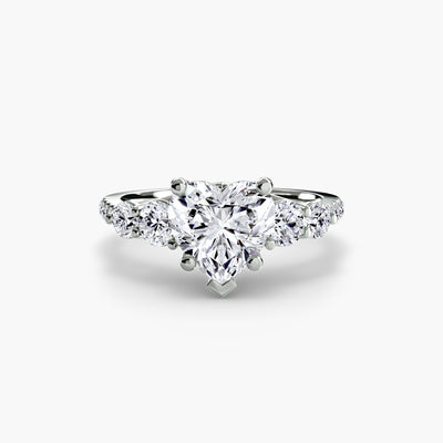 Five Stone Ring with Pavé Band