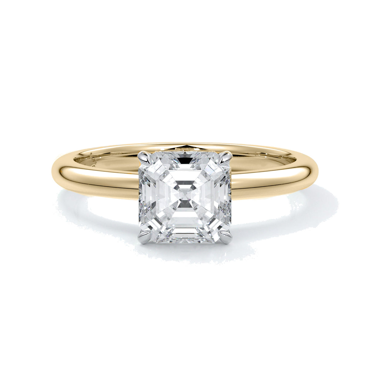 Dorothy engagement ring — Asscher cut lab diamond in 18ct yellow gold