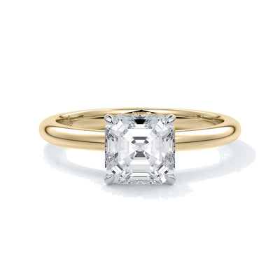 Dorothy engagement ring — Asscher cut lab diamond in 18ct yellow gold