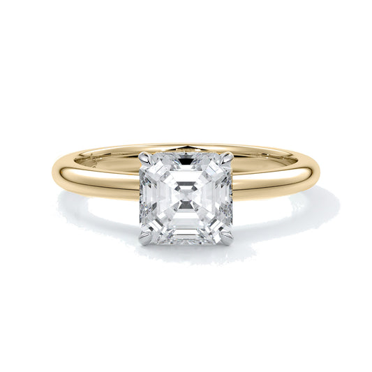 Dorothy engagement ring — Asscher cut lab diamond in 18ct yellow gold