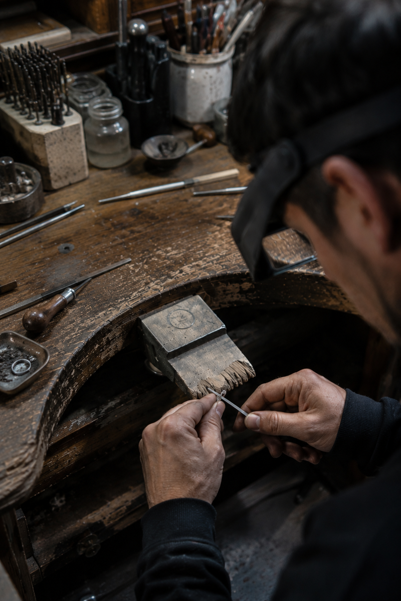 Culét jeweller working at the bench