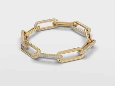 Paper Clip Diamond Bracelet