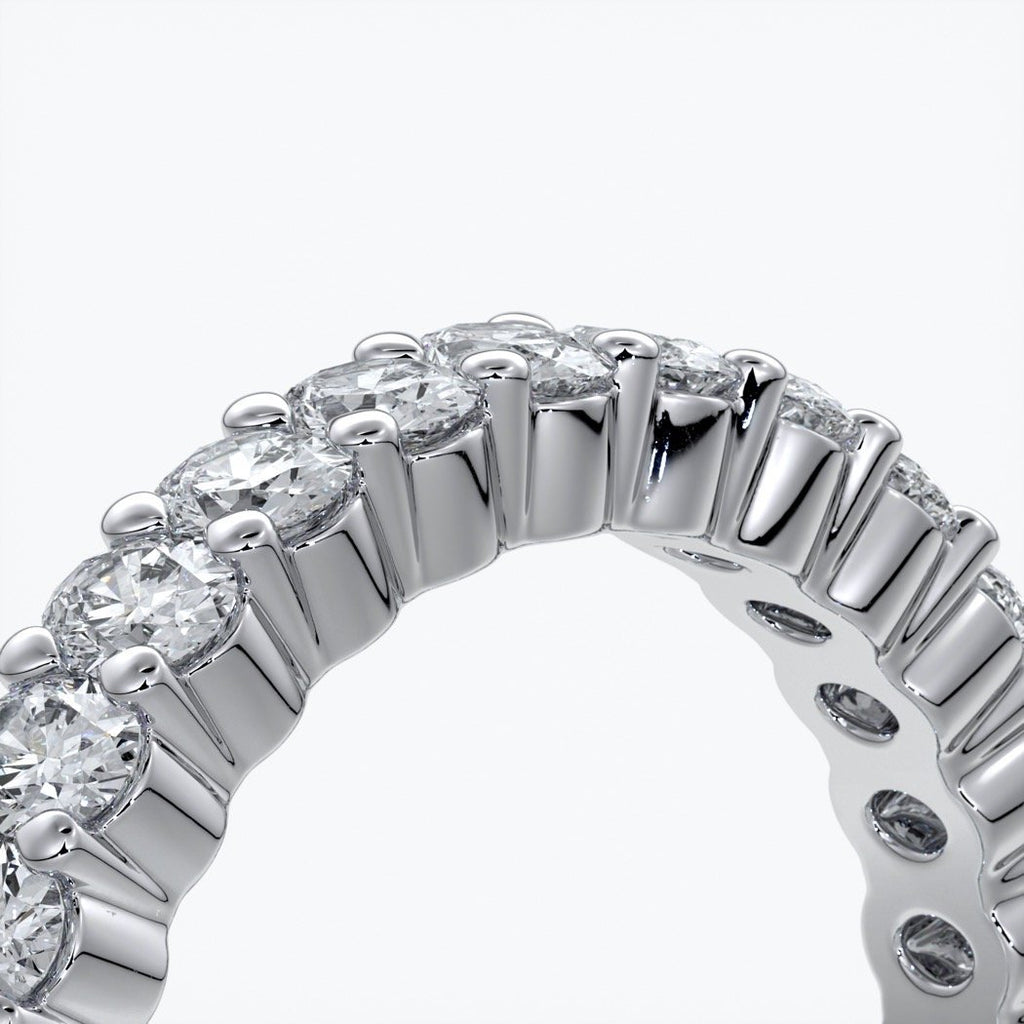 Alana Wedding ring oval diamonds scalloped 18ct white gold