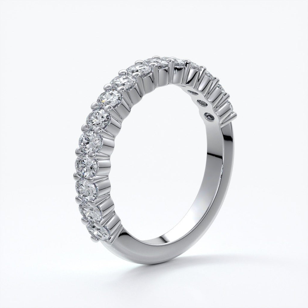 Alana Wedding ring oval diamonds scalloped 18ct white gold
