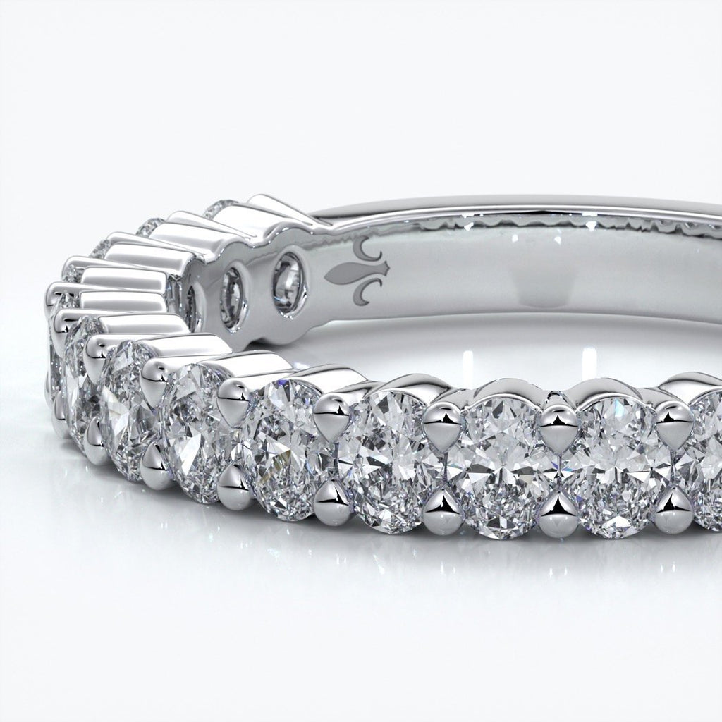 Alana Wedding ring oval diamonds scalloped 18ct white gold