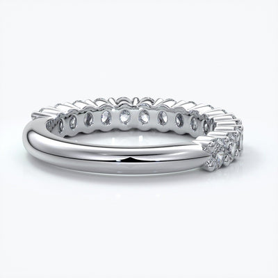Alana Wedding ring oval diamonds scalloped 18ct white gold