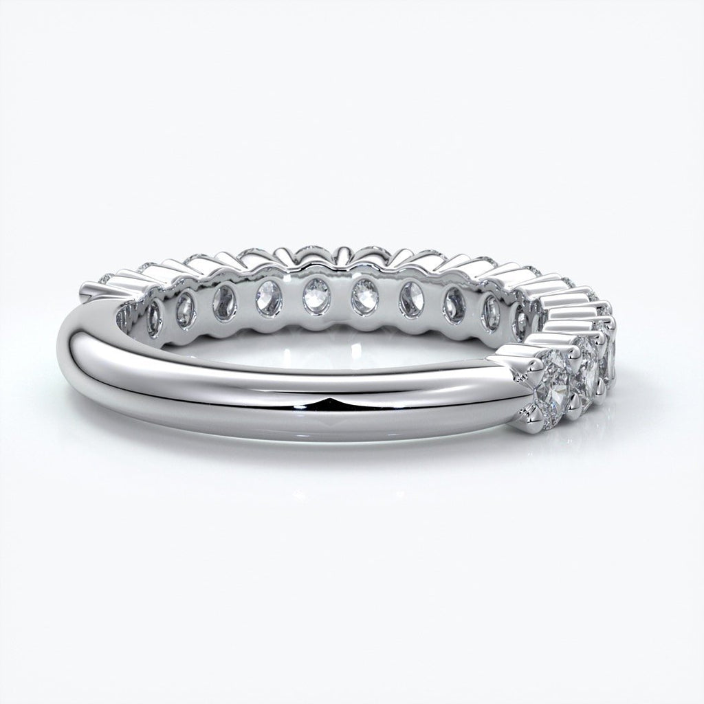 Alana Wedding ring oval diamonds scalloped 18ct white gold
