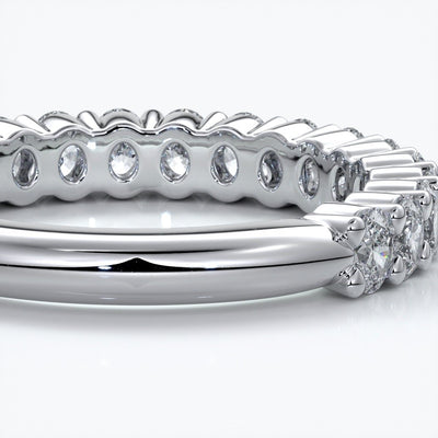 Alana Wedding ring oval diamonds scalloped 18ct white gold