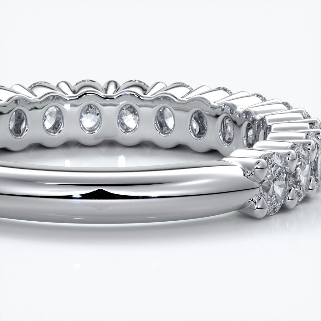 Alana Wedding ring oval diamonds scalloped 18ct white gold