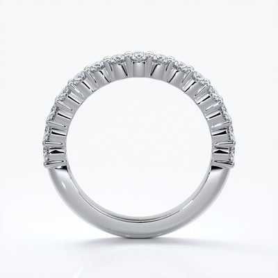 Alana Wedding ring oval diamonds scalloped 18ct white gold