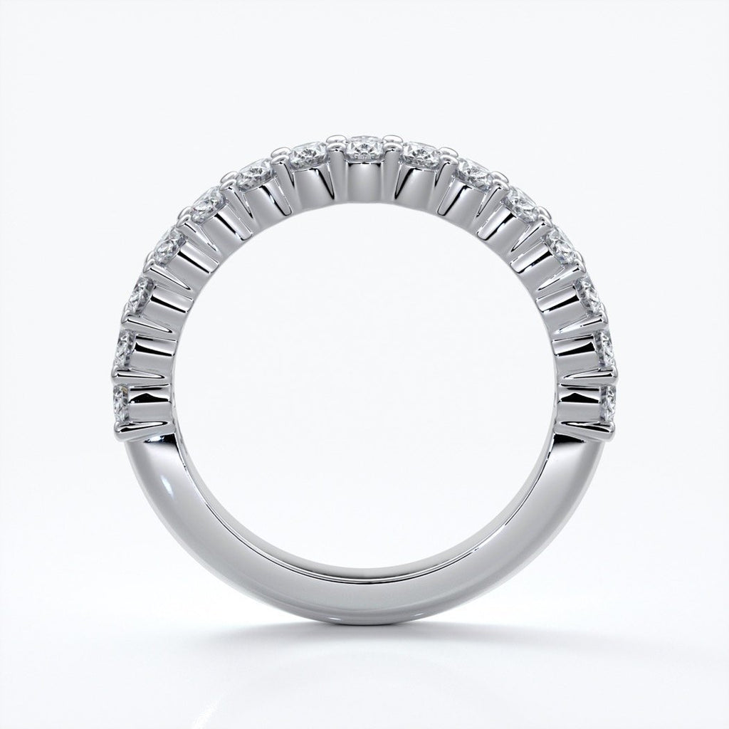 Alana Wedding ring oval diamonds scalloped 18ct white gold