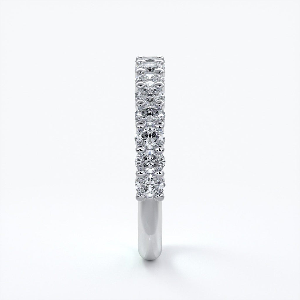 Alana Wedding ring oval diamonds scalloped 18ct white gold