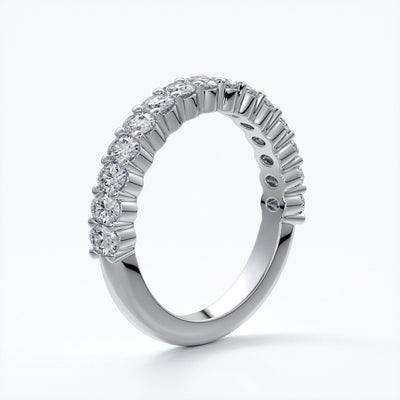 Alana Wedding ring oval diamonds scalloped 18ct white gold