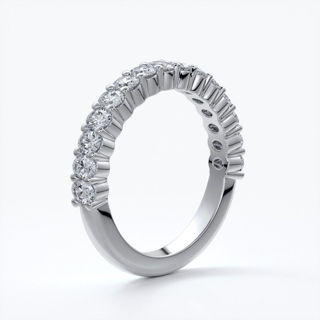 Alana Wedding ring oval diamonds scalloped 18ct white gold