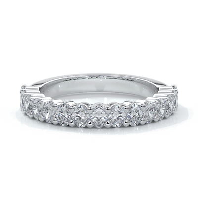 Alana Wedding ring oval diamonds scalloped 18ct white gold