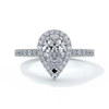 Alice Engagement Ring pear diamond band halo platinum