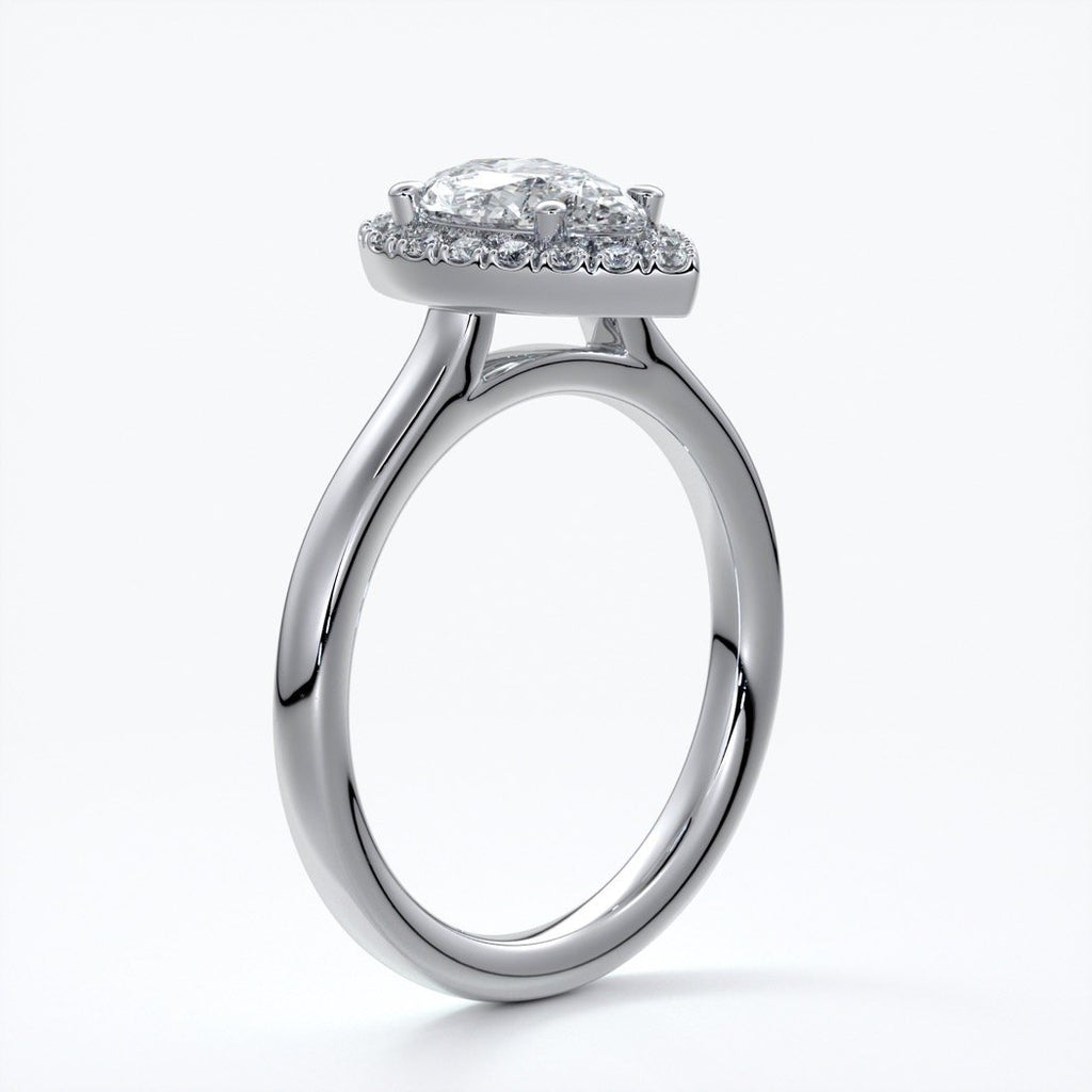 Audrey Engagement Ring pear halo platinum