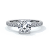 Belle Engagement ring cushion cut diamond 4 claw diamond band platinum