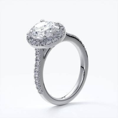 Blair Engagement Ring oval diamond band halo plat