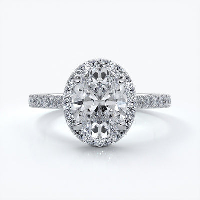 Blair Engagement Ring oval diamond band halo plat