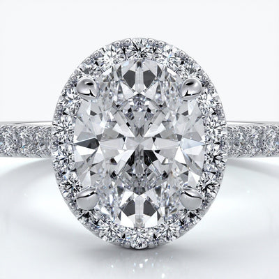 Blair Engagement Ring oval diamond band halo plat