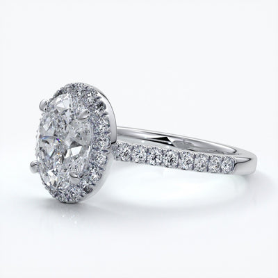 Blair Engagement Ring oval diamond band halo plat