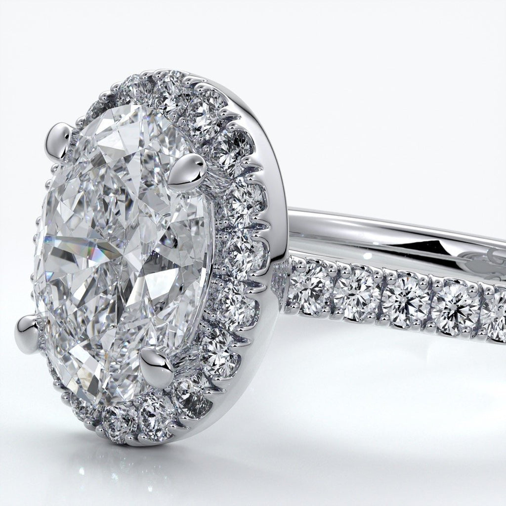 Blair Engagement Ring oval diamond band halo plat