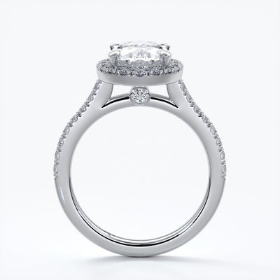Blair Engagement Ring oval diamond band halo plat