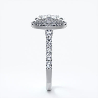 Blair Engagement Ring oval diamond band halo plat