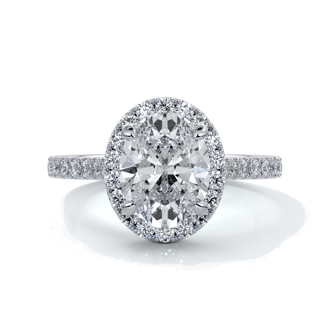 Blair Engagement Ring oval diamond band halo plat
