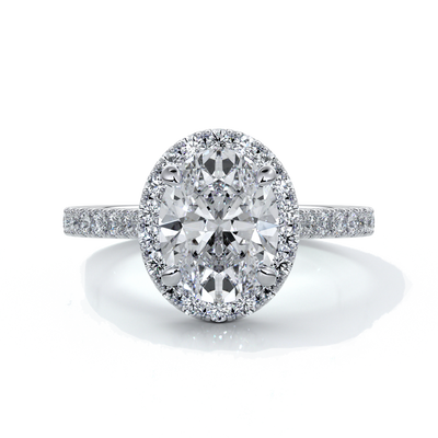 Blair Engagement Ring oval diamond band halo plat