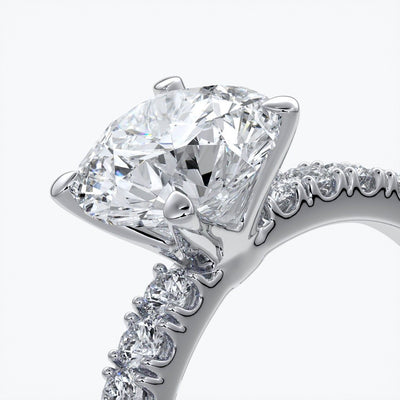 Bridget Engagement ring round diamond 4 claw diamond band 18ct white gold