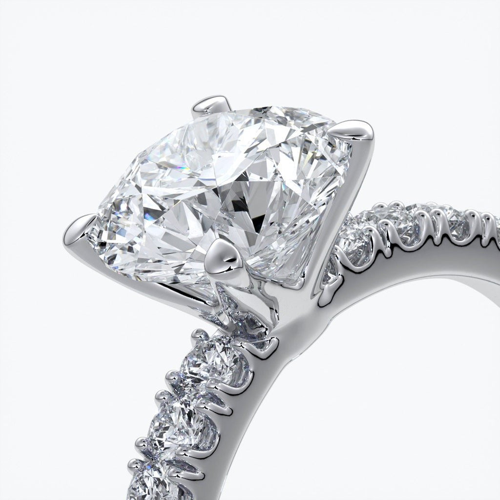 Bridget Engagement ring round diamond 4 claw diamond band 18ct white gold