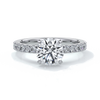 Bridget Engagement ring round diamond 4 claw diamond band 18ct white gold
