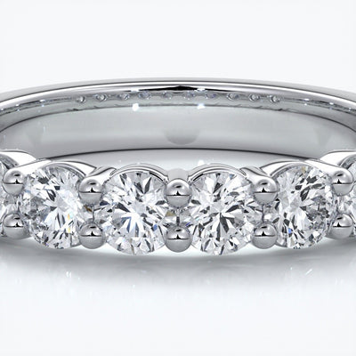 Cassandra Wedding ring scalloped diamond band 2 claws 3mm platinum