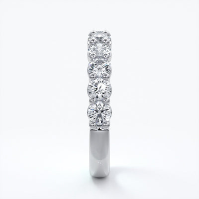 Cassandra Wedding ring scalloped diamond band 2 claws 3mm platinum