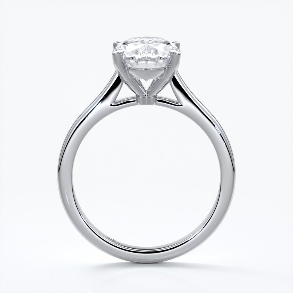 Catherine Engagement ring oval diamond 4 claw cathedral platinum