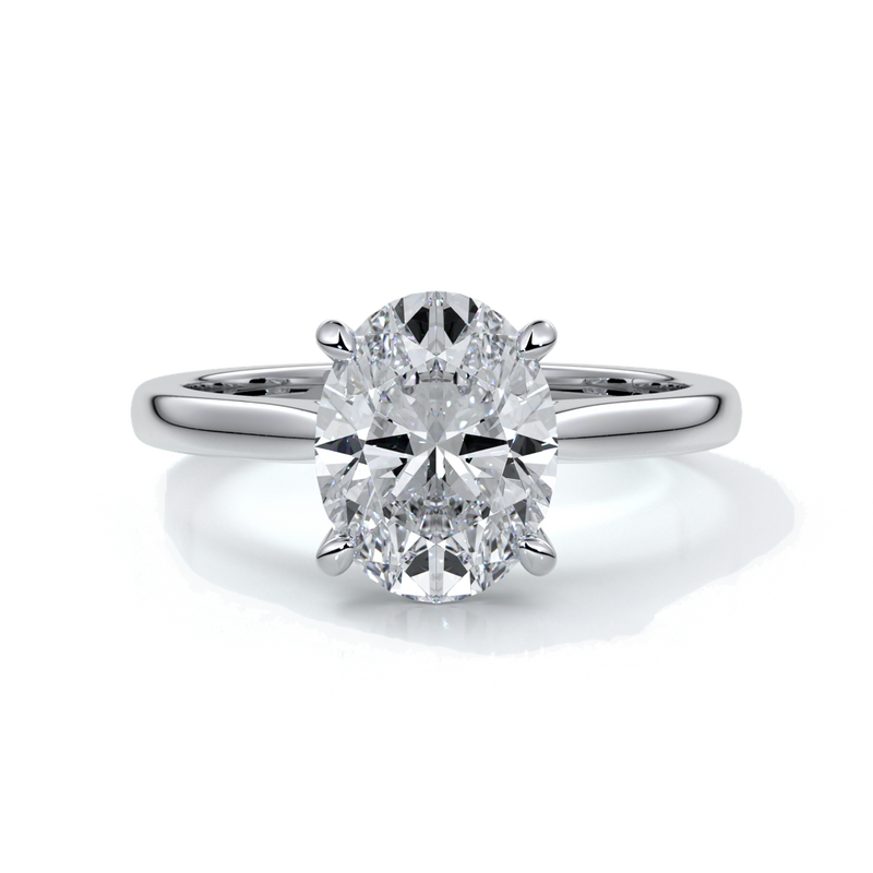 Catherine Engagement ring oval diamond 4 claw cathedral platinum