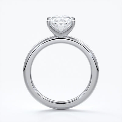 Cleo Engagement ring oval diamond 4 claw 18ct white gold
