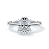 Cleo Engagement ring oval diamond 4 claw 18ct white gold