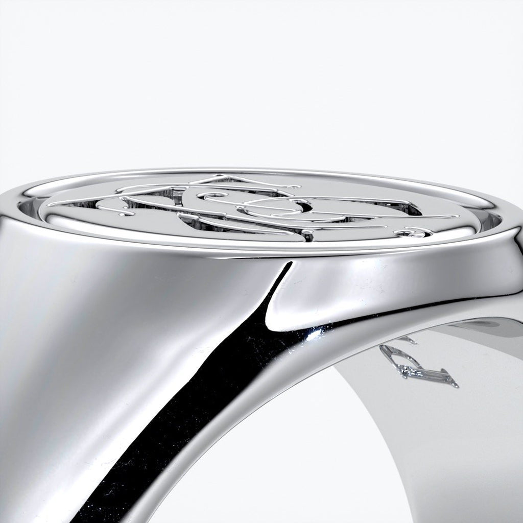 Dean Wedding rings crest ring monogram platinum